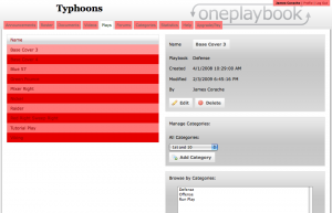 OnePlaybook's online coaching software's Red theme.